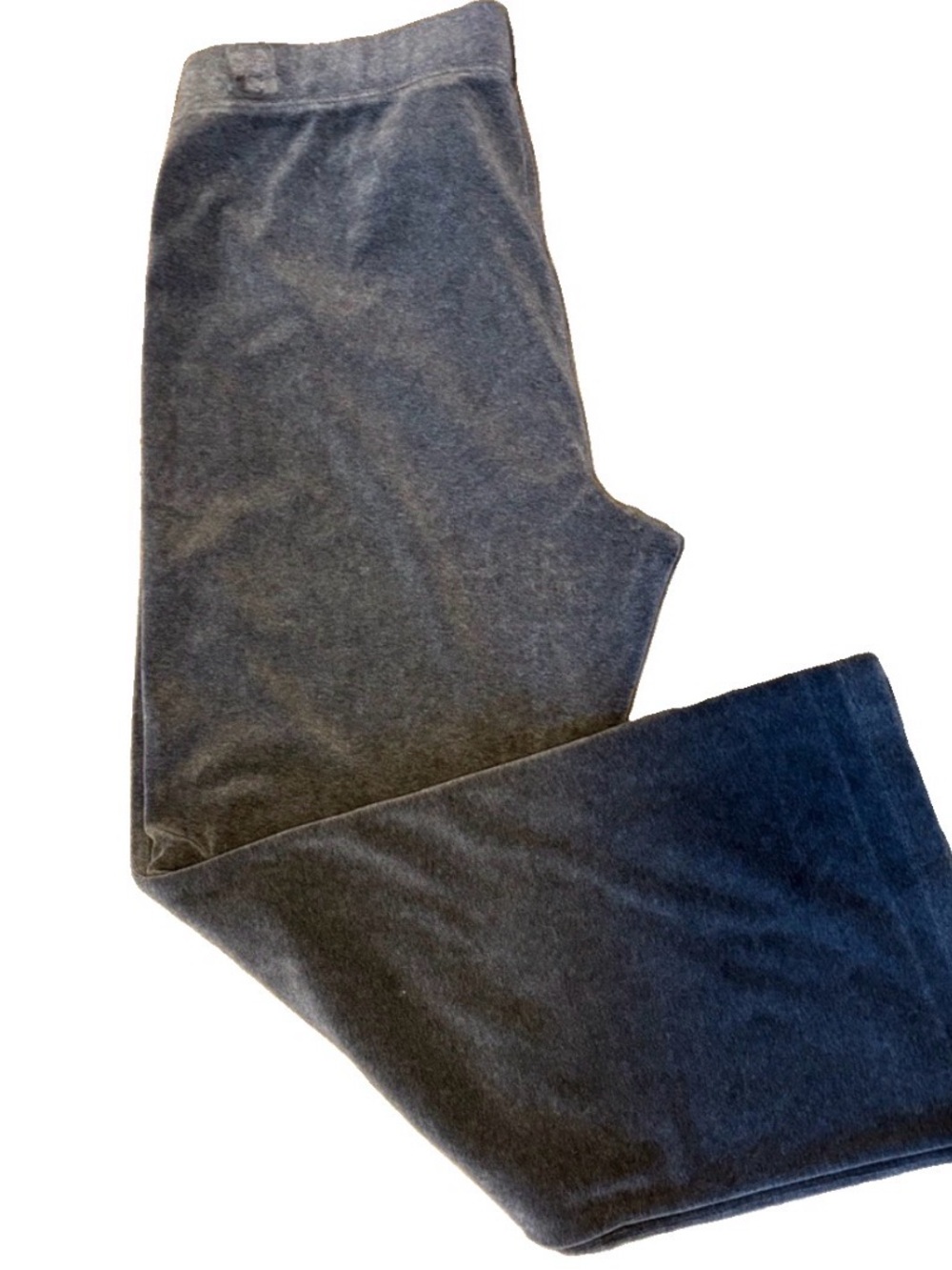 Vintage Style & Co XL Grey Velour Flair Leg Jogger Pants with Elastic Waistband
